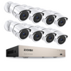 C261 8 Channel 2MP Security Camera System with Audio + Optional 2TB Hard Drive Zosi