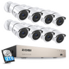 C261 8 Channel 2MP Security Camera System with Audio + Optional 2TB Hard Drive Zosi