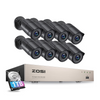 C261 8 Channel 2MP Security Camera System with Audio + Optional 2TB Hard Drive Zosi