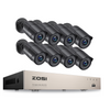 C261 8 Channel 2MP Security Camera System with Audio + Optional 2TB Hard Drive Zosi