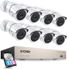 C261 8 Channel 2MP Security Camera System with Audio + Optional 2TB Hard Drive Zosi