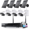 C306 Pro 3MP 4 Camera Wireless Kits + 4Pack Solar Panel + 1TB Hard Drive