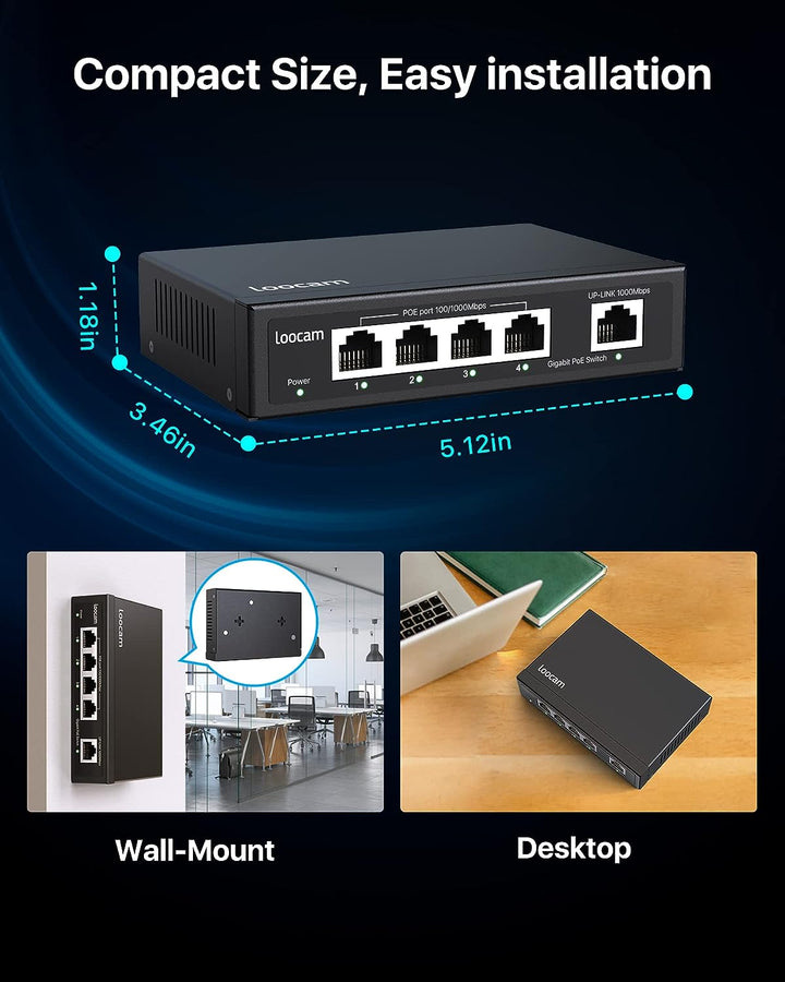 4/8/16 Port Gigabit PoE Switch Zosi