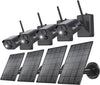 4 Pack C306 Pro 3MP Battery Spotlight Cameras + 4 Pack Solar Panels