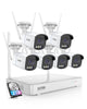 C186 4MP 8-Channel Wireless WiFi Security System + Up to 8 Cameras + 2TB Hard Drive