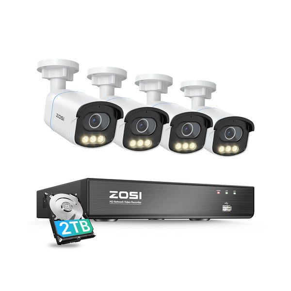 C186 4K Security Camera System + True Full-Color Night Camera + 2TB HDD