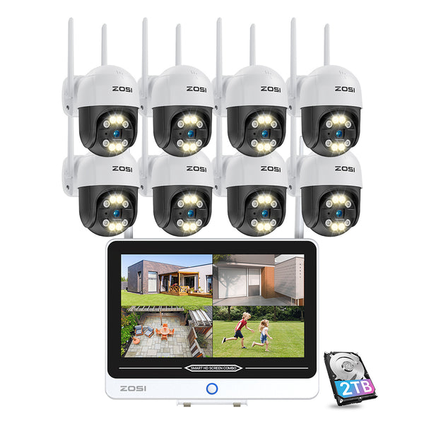 C289 3MP 8-cam WiFi Security System + 12.5 inch LCD Monitor + Up To 8TB