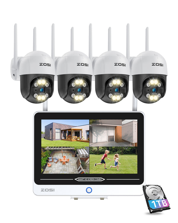 C289 3MP Pan-Tilt WiFi Security System + 12.5 inch LCD Monitor +1TB/2TB HDD