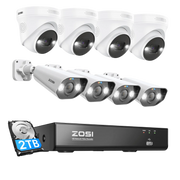 C182 & C225 4K PoE Security Camera System + 8CH NVR with 2TB Hard Drive