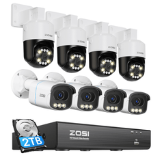 C296B & C186A 5MP PoE Security Camera System + 4K PoE NVR + 2TB HDD