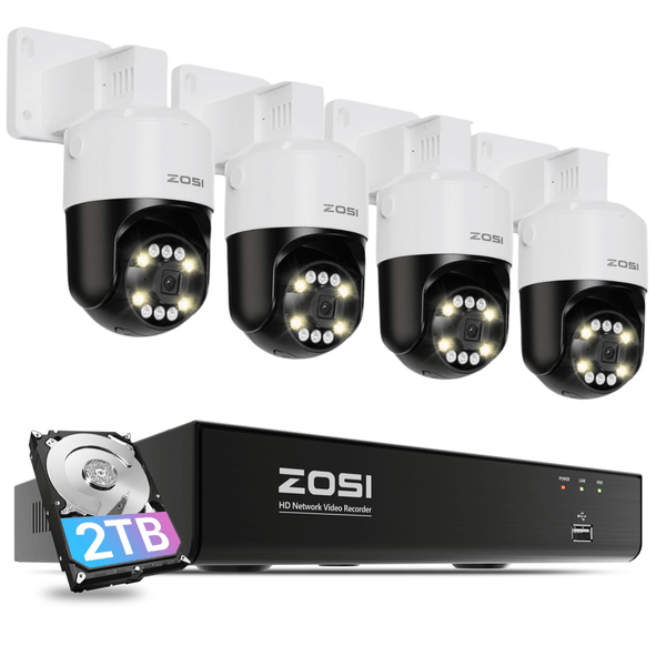 C296B 5MP PTZ Security Camera System + 4K 8CH PoE NVR + 2TB HDD