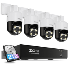 C296B 5MP PTZ Security Camera System + 4K 8CH PoE NVR + 2TB HDD