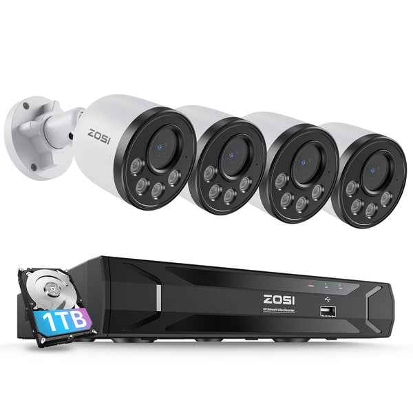 C180 4MP Security Camera System + 5MP 8-Channel PoE NVR + Pre-installed Hard Drive