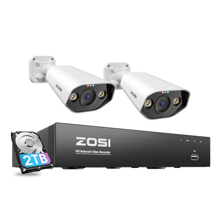 C182 4K 8 Channel Camera System + Up to 8 Cameras + 2TB Hard Drive Zosi