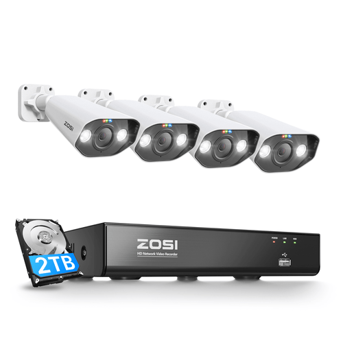 C182 5MP PoE Security Camera System + 4K 8CH PoE NVR with 2TB HDD