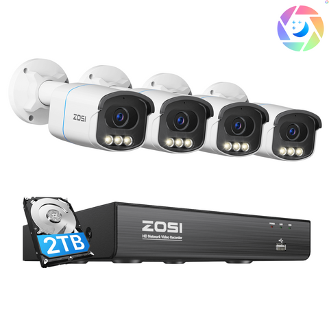 C186A 4K 8 Channel Security System with Full-Color Night + 2TB Hard Drive