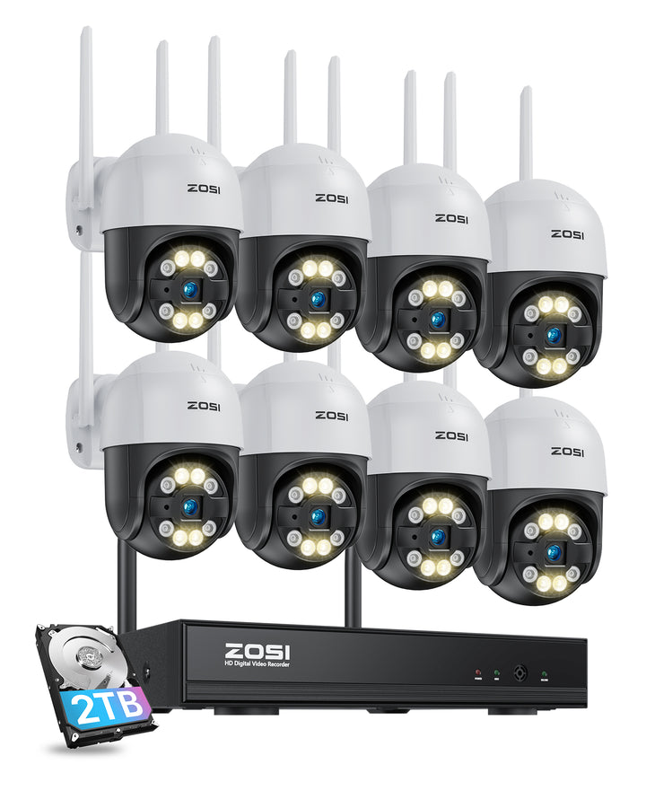 C289 3MP Pan-Tilt Security Camera System + 1TB/2TB Hard Drive Zosi