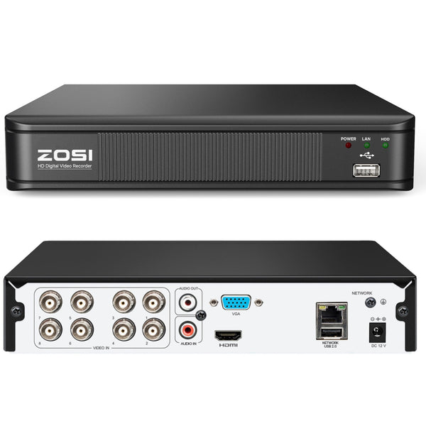 2MP 8 Channel Video Recorder DVR + Human/Vehicle Detection (ZR08VM)