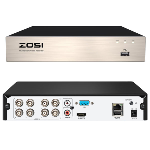 8 Channel 1080P HD Digital Recorder DVR + Human/Vehicle Detection (ZR08VN) Zosi