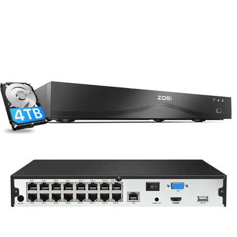 4K 32 Channel Network Video Recorder PoE NVR with 2 Hard Drive Space + Max. 16TB HDD
