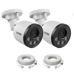 C180 2pack/4pack 4K Add-on PoE Camera(Aluminum Housing) + 60ft Ethernet Cable