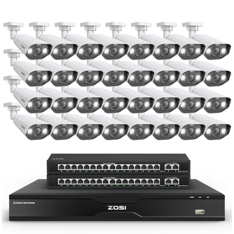 C182 32 Channel 4K PoE Security Camera System for Business + Up To 16TB HDD