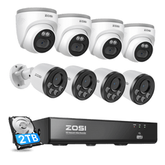 C180 & C220 4K PoE Security Camera System + 4K 8CH PoE NVR + 2TB Hard Drive