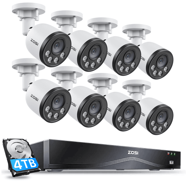 C180 4K 16CH PoE Security System(32 Camera Capable) + 4TB Hard Drive