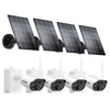 4 Pack C306 Pro 3MP Battery Spotlight Cameras + 4 Pack Solar Panels