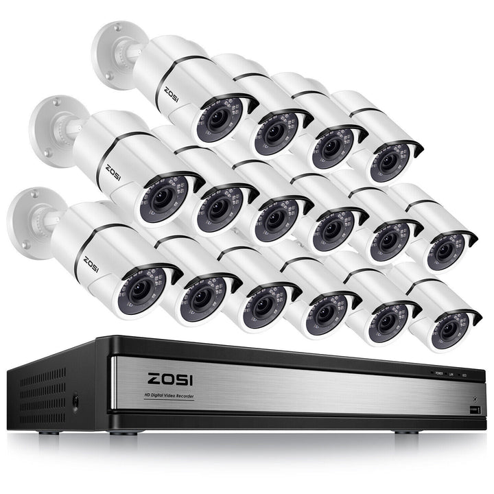 C261 1080P 16 Channel Security System + Up to 16 Cameras + 2TB/4TB Hard Drive Zosi