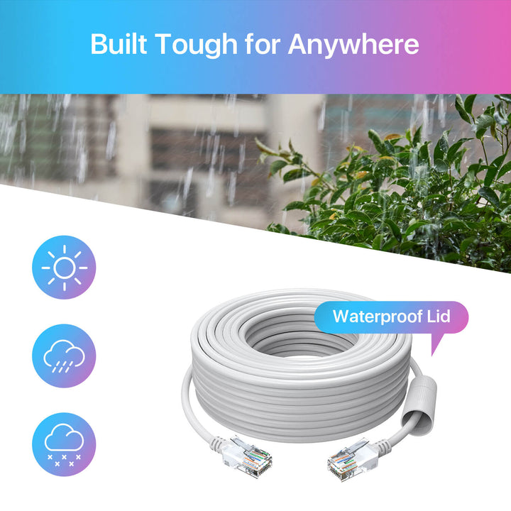 60ft/100ft/150ft Cat5e Ethernet Network Cable for PoE Security Camera Zosi