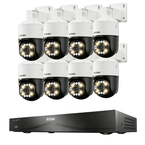 C296B 4K 16 Channel Pan-Tilt PoE Security Camera System + 4TB/8TB HDD