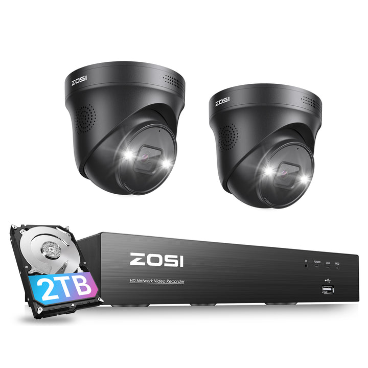 C225 4K 8 Channel Camera System + Up to 8 Cameras + 2TB Hard Drive Zosi