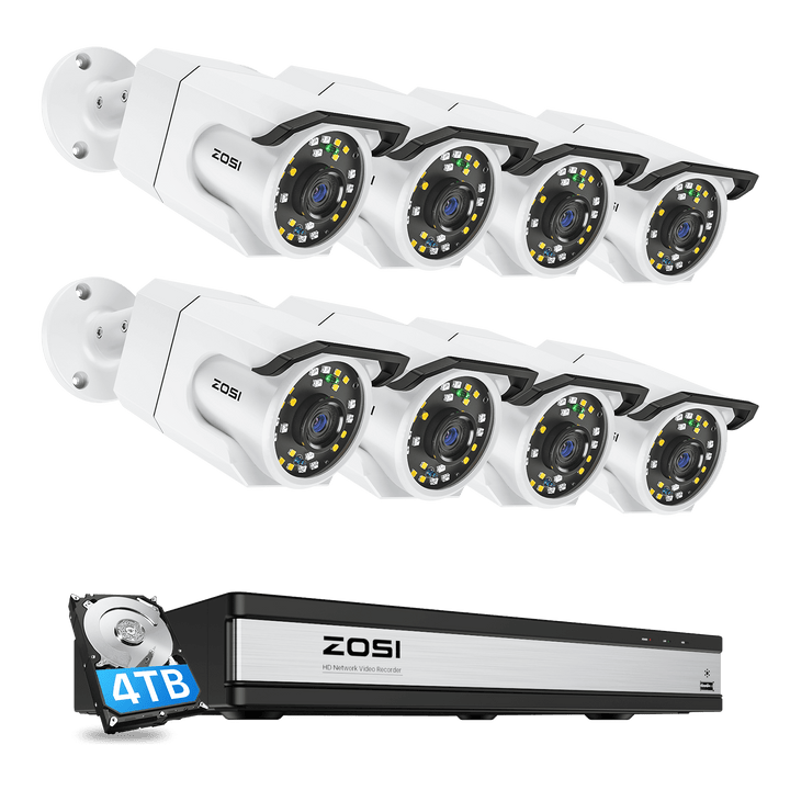 C105 4K 16 Channel Security System + Up to 16 Cameras + 4TB Hard Drive Zosi