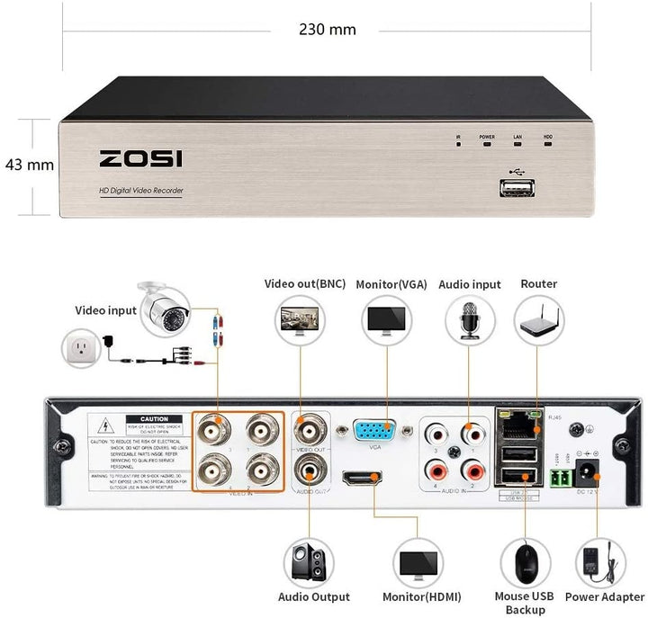 ZOSI 4CH DVR Zosi