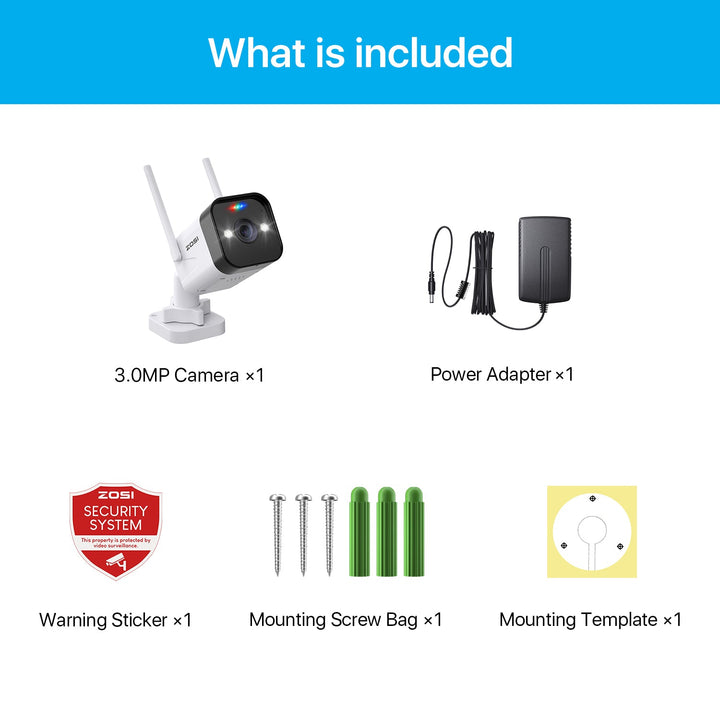 Add-on 3MP WiFi Camera for W4 Pro (ZG1883M) Zosi