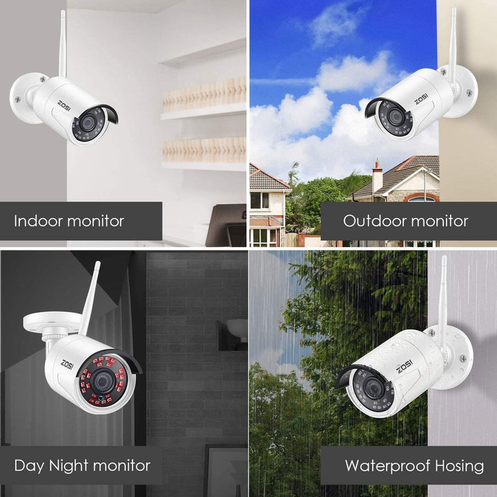 Add-on 1080P Wireless IP Camera, Only Compatible with ZOSI NVR (ZR08JP) Zosi