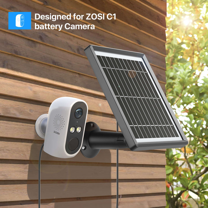 C1 Solar Panel,Solar Battery Charger,Waterproof IP66,Non-Stop Charging,Flexible Mounting Bracket Zosi